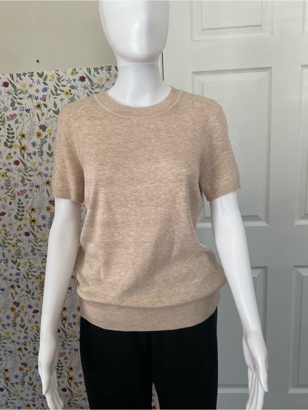 Arach&Cloz WMN’s Wool Blend Short Sleeve Crew Neck Top Size Medium